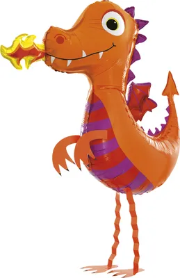 Produktbild von Folienballon Walking Pet Drache in Orange 110cm