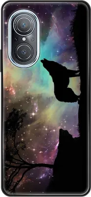 Produktbild von König Design Hülle kompatibel mit Huawei nova 9 SE Kunststoff Soft Handyhülle - Handy Case Wolf Abendhimmel