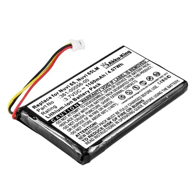Produktbild von Akku-King 20112252, Batterie/Akku, Garmin, Schwarz, Weiß, Lithium-Ion (Li-Ion), 1100 mAh, 3,7 V