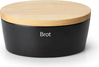 Produktbild von Continenta Brottopf Keramik oval, schwarz 30x23xH13,5cm