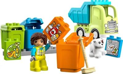Produktbild von LEGO 10987 DUPLO Recycling-LKW Müllwagen-Spielzeug, Lern- und Farbsortier-Spielzeug für Kleinkinder und Kinder ab 2 Jahren, Motorikspielzeug zur Entwicklung feinmotorischer Fähigkeiten