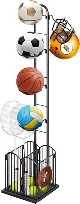 Produktbild von Basketball-Halter,Stehender Balllagerregal,Basketball-Organizer für Volleyball,Fußball,Basketball 25X30X152cm