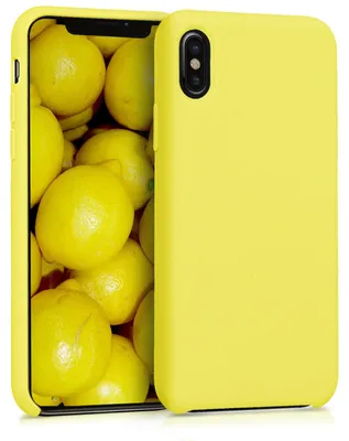 Produktbild von kwmobile Handyhülle für Apple iPhone X Hülle - Case Silikon - Kabelloses Laden - Schutzhülle Cover in Gelb