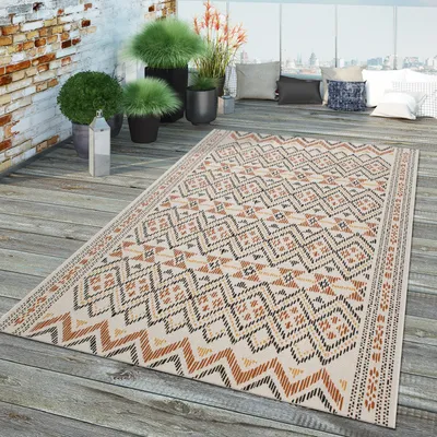 Produktbild von TT Home In-& Outdoor Teppich Terrasse Und Balkon Geometrisches Design Modern Multicolor Größe 200x290 cm