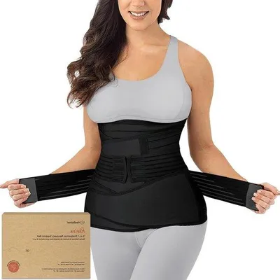 Zdjęcie produktu dla Pas po porodzie – pas na brzuch podczas ciąży – wsparcie po porodzie – 3 w 1 – rozmiary: M/L, XL, 2XL – kolor: czarny