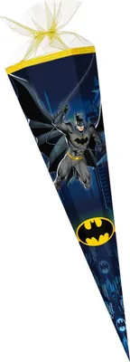 Obrázek produktu pro Školní kužel Nestler Batman 85 cm 6hranný tyl/textilní lemování