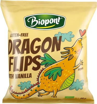 CHRUPKI KUKURYDZIANE O SMAKU WANILIOWYM BEZGLUTENOWE BIO 25 g - BIOPONT