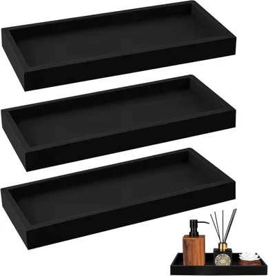 Produktbild von Badewannentablett 3 Stücke, 20 x 10 x 2 cm, schwarz, Silikon, für Badezimmer