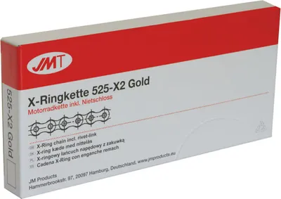 Image de JMT X-Ring X2 chaîne ouverte 110 maillons 525 or rivet lock