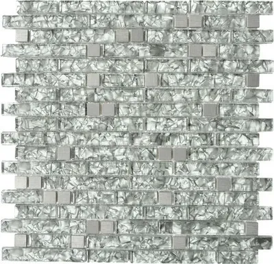 Produktbild von Glasmosaik XCM MV728 mix grüngrau 29,8x30,4 cm