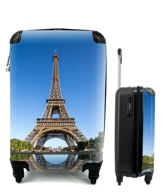 Produktbild von MuchoWow® Koffer Handgepäck Trolley Rollkoffer Kleine Reisekoffer mit 4 Rollen - Originalfoto des Eiffelturms in Paris - Cabin Size < 55x40x23 cm & 55x40x20 cm - Fotokoffer - Kabinenkoffer - Boardgepäck - Reise-Box - Reisekoffer - Reisegepäck - Koffer mit Bild - Trolley für Kinder