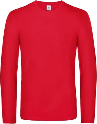 Produktbild von Herren-T-Shirt, Langarm - B&C #E190 LSL - red - Größe 4XL