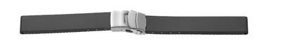 Produktbild von SELVA Kautschukband, Schwarz, mit Faltschließe, Uhrenarmband