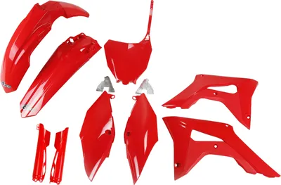 Obrázok produktu pre Sada krytov UFO PLAST, 9-dielna sada plastových krytov s ochranou vidlice pre Honda CRF R RX 250 / 450 cm³, rok výroby 2017 – 2021, farba: červená, OEM 00-26