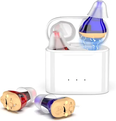 Produktbild von Hörgeräte, kabelloser wiederaufladbarer Hörverstärker, Hörgeräte mit magnetischem Ladeetui, 2-Kanal-Digital-In-Ear-Hörgeräte mit Geräuschunterdrückung