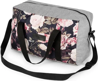 Produktbild von Solier Flight Bag Handgepäck 40x25x20 cm für Flüge mit Ryanair - Hellgrau + Rosen