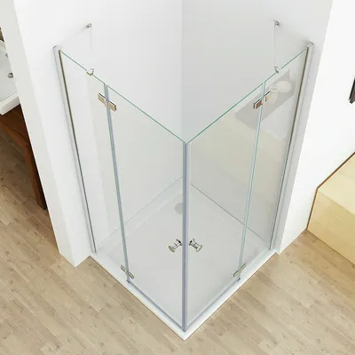 Produktbild von 75 x 75 cm Duschkabine Eckeinstieg Duschwand Dusche Duschabtrennung ESG Glas JCP