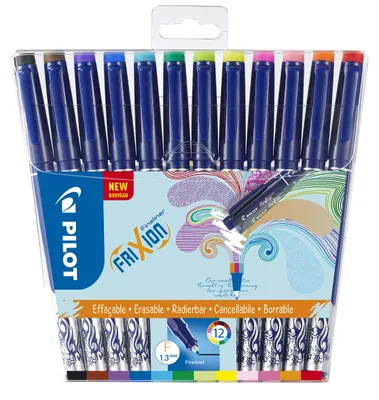 Produktbild von Pilot FriXion Fineliner, Clip, Stick-Kugelschreiber, Mehrfarbig, 12 Stück(e)