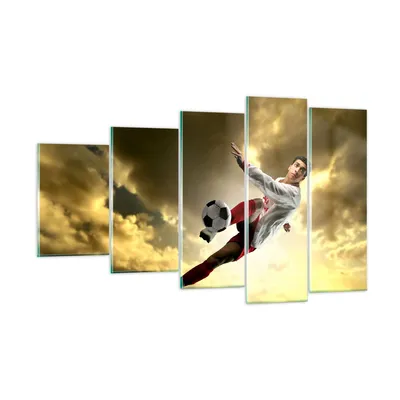 Produktbild von Bilder auf glas - Ball Junge Fußball Training - 100x60cm - Glasbilder - Wandbilder - Kunstdruck - zum Aufhängen bereit - Wanddekoration aus Glas - Glas Bilder - Wandbild auf Glas - GEG100x60-2106