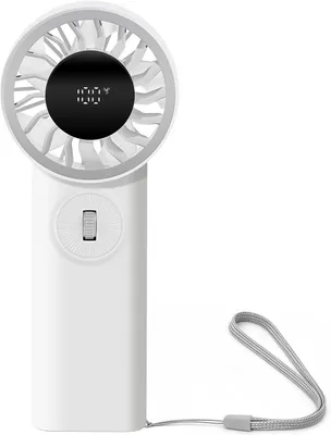 Produktbild von USB-C Handventilator,Mini Tragbar Ventilator mit Scrollrad zur Stufenlosen Geschwindigkeitsregelung,LED Display, 3600mAh Akku,Bürstenloser Motor,Leise