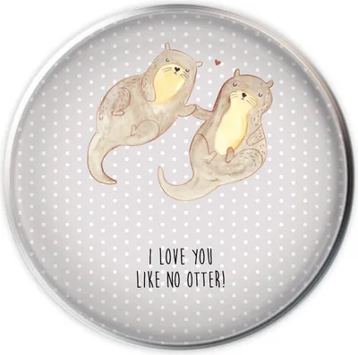 Produktbild von Mr. & Mrs. Panda Stöpsel Otter Hände halten - Grau Pastell - Geschenk, Paar, waschbeckenstöpsel, stopfen waschbecken, glücklich, Liebe, Ablaufstopfen, Romantisch
