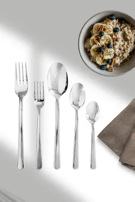 Obrázok produktu pre Hermia Concept, kvalitná súprava príborov (30 kusov) vyrobená zo 100% nerezovej ocele, strieborná