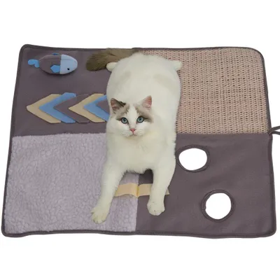 Produktbild von CATS Collection Katzenmatte | Spielmatte | Liegematte für Katzen mit Kratzfläche Spielzeug 50x40 cm