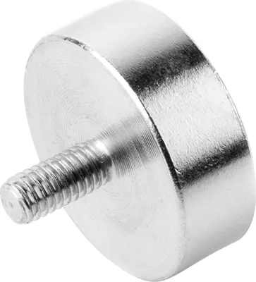 Produktbild von Topfmagnet (Neodymmagnet), Magnet mit Gewindezapfen M4 ø 20mm, vernickelt