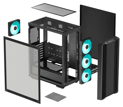 Obrázek produktu pro DeepCool CC560 V2, Midi Tower, PC, Černá, ATX, Micro ATX, Mini-ITX, ABS, SPCC, Temperované sklo, Hraní