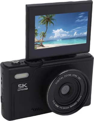 Obrázok produktu pre 5K digitálny fotoaparát pre fotografovanie, stabilizátor obrazu, WiFi, 75 MP, vlog, automatické zaostrovanie, video s 18-násobným zoomom, cestovanie, 32 GB, čierna farba