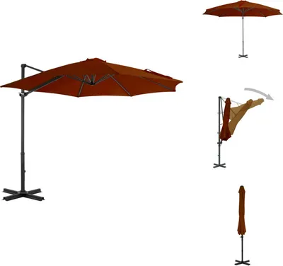 Produktbild von vidaXL Ampelschirm mit Aluminium-Mast Terrakotta-Rot 300 cm - Sonnenschirme & Sonnenschutze