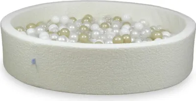Image de Piscine à balles 130x30 Boucle Blanc - Avec 600 balles / transparent, blanc, nacré, or clair