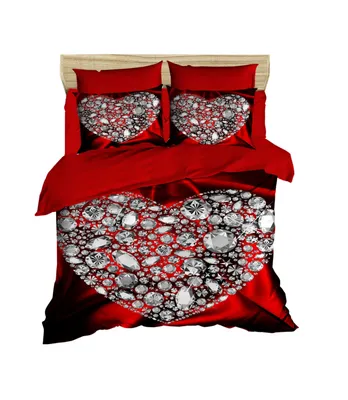 Produktbild von L'Essentiel Linge de Maison, 174, Doppel-Bettbezug-Set, 100 % POLYESTER-MICROSATIN, Rot, 200 x 220 cm