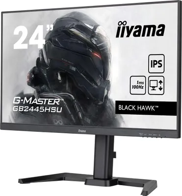 Produktbild von iiyama G-MASTER Black Hawk GB2445HSU-B2 - LED-Monitor - 61 cm (24") (23.8" sichtbar) - 1920 x 1080 Full HD (1080p) @ 100 Hz - IPS - 300 cd/m² - 1300:1 - 1 ms - HDMI, DisplayPort - Lautsprecher - mattschwarz