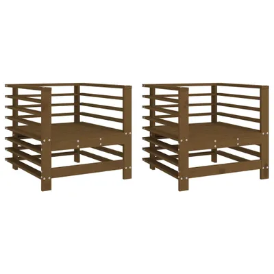 Produktbild von Gartenstühle 2 Stk. Honigbraun Massivholz Kiefer