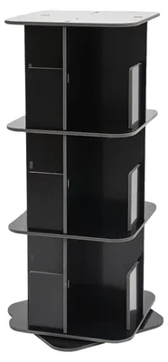 Obrázek produktu pro Regál na knihy, 3 úrovně, otočný design, černý