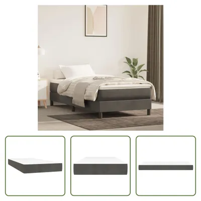 Produktbild von The Living Store Taschenfederkernmatratze Dunkelgrau 80x200x20 cm Samt