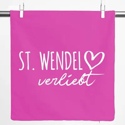Produktbild von Huuraa Kissenbezug St. Wendel verliebt 40x40cm Fuchsia Baumwolle Dekokissenbezug Geschenkidee