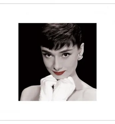 Produktbild von Audrey Hepburn – Rote Lippen – Kunstdruck – 40x40 cm – Poster
