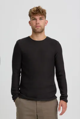 Image de !Solid SDJarah - Pull en maille fine pour homme, col rond et texture tricotée