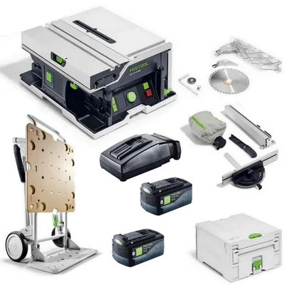 Produktbild von Festool Akku Tischkreissäge CSC SYS 50 EBI-Basic + Untergestell +Akku+ Ladegerät