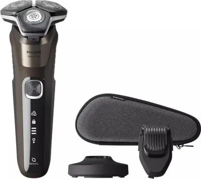 Produktbild von Philips SHAVER Series 5000 S5886/38, Rotationstrasierer, Schwarz, Braun, Tasten, LED, Batterie / USB, Lithium-Ion (Li-Ion)