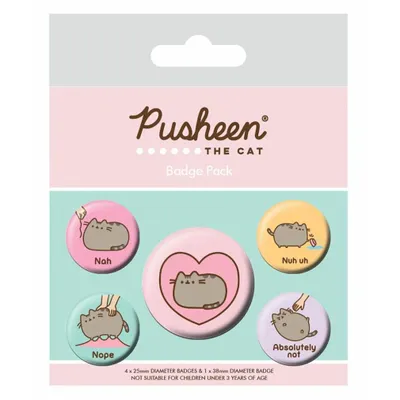 Produktbild von Pusheen Ansteck-Buttons 5er-Pack Pusheen Nah