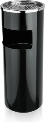 Produktbild von 2x Standascher Pulverbeschichteter Stahl / Edelstahl 60 cm rund Aschenbecher