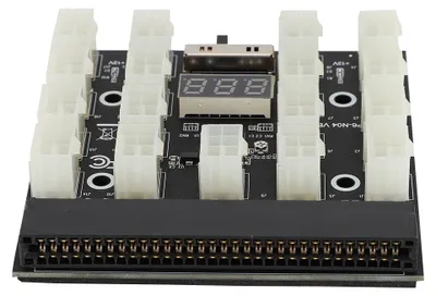 Image de Carte adaptatrice d'alimentation pour serveur de minage PCI-E 17x à 6 broches 12 V avec affichage LED