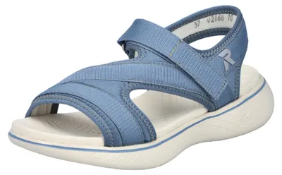 Produktbild von Rieker Damen Flipflops Schuhe mit Klettverschluss in Blau und Weiß