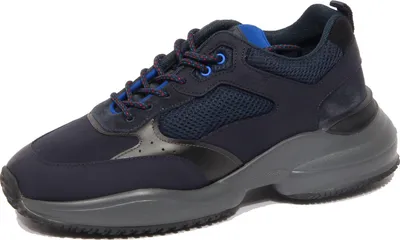 Produktbild von G2372 sneaker uomo HOGAN blue/black fabric/leather shoe man