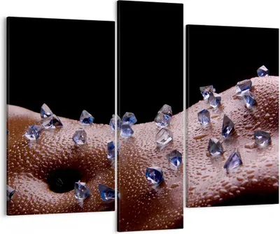Produktbild von Bild auf Leinwand - Leinwandbild - Frau Körper Kristalle Wassertropfen - 95x80cm - Wand Bild - Wanddeko - Leinwanddruck - Bilder - Kunstdruck - Leinwand bilder - Wandkunst - CB95x80-0341