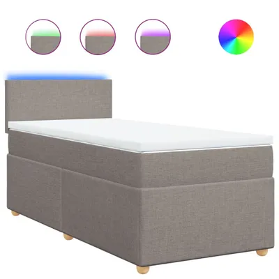Produktbild von vidaXL Boxspringbett mit Matratze Taupe 90x200 cm Stoff