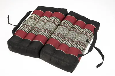 Obrázek produktu pro Skládací sedací polštář 40 x 40 cm – meditační a yogový polštář v černé a červené barvě